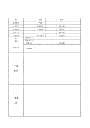 个人空白简历标准表(24).docx