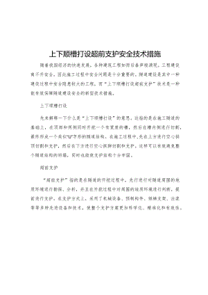 上下顺槽打设超前支护安全技术措施.docx