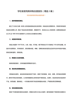 学校食堂用具采购自查报告（精选3篇）.docx