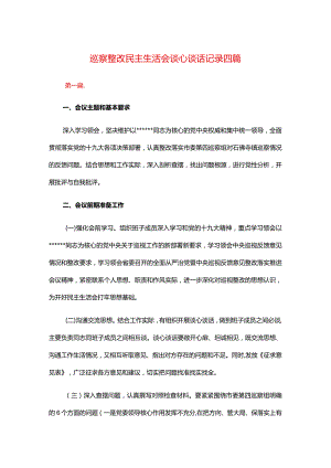 巡察整改民主生活会谈心谈话记录四篇.docx