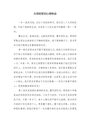 大学的军训心得体会.docx