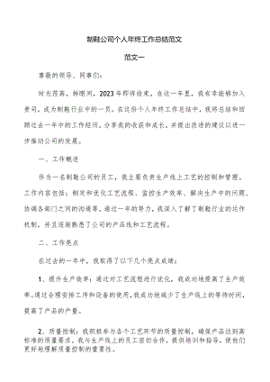 制鞋公司个人年终工作总结范文.docx