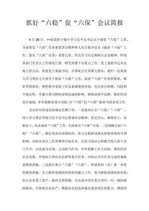 抓好“六稳”促“六保”会议简报2.docx