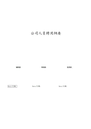 公司人员聘用纲要.docx