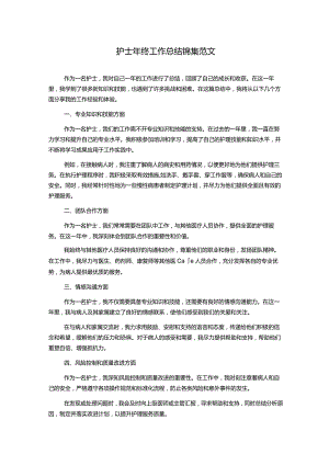 护士年终工作总结锦集范文.docx