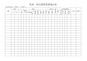 托育、幼儿园食堂消毒记录.docx