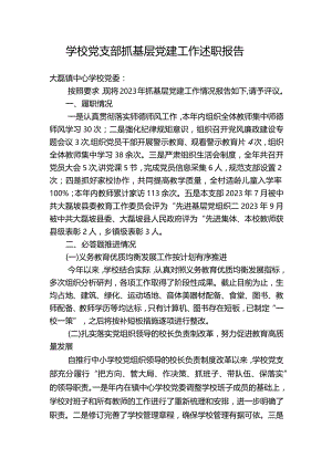 学校2023年党支部抓基层党建工作述职报告二.docx