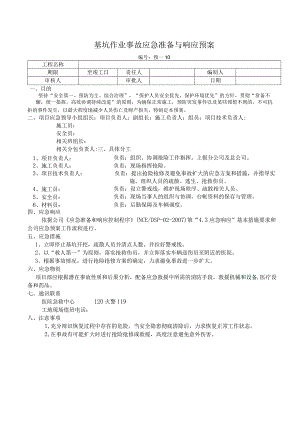 基坑作业事故应急准备与响应预案.docx