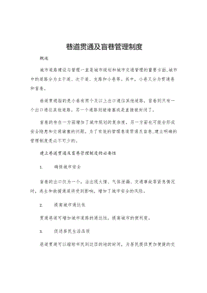 巷道贯通及盲巷管理制度.docx