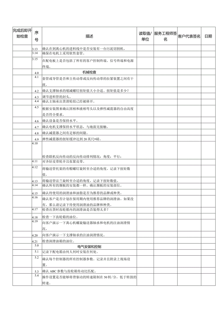 卧螺离心机启动和试车方案表.docx_第2页