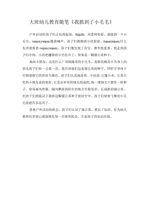 大班幼儿教育随笔《我抓到了小毛毛》.docx