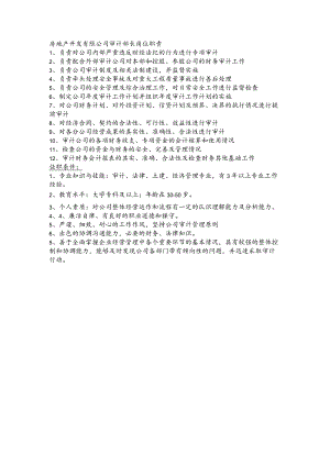 房地产开发有限公司审计部长岗位职责.docx