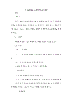 公司特殊作业管理检查制度.docx
