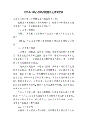 关于城乡生活垃圾问题情况进行自查整改的报告.docx