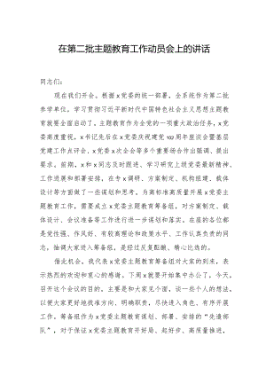 在第二批主题教育工作动员会上的讲话.docx