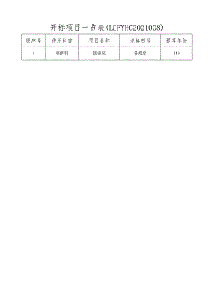 开标项目一览表（LGFYHC2021008）.docx