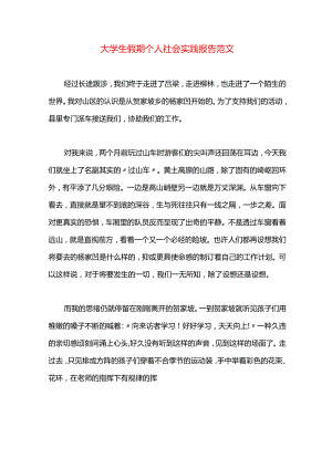大学生假期个人社会实践报告范文.docx