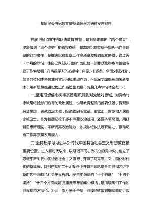 基层纪委书记教育整顿集体学习研讨发言材料2.docx