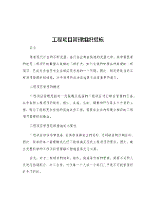 工程项目管理组织措施.docx