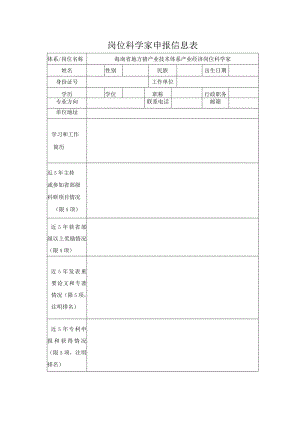 岗位科学家申报信息表.docx