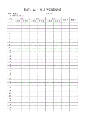 托育、幼儿园场所消毒记录.docx