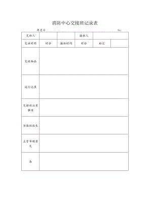 小区消防中心交接班记录表.docx