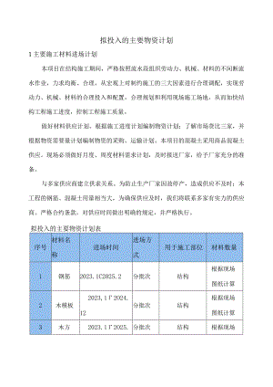 拟投入的主要物资计划.docx