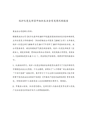 巡护队党支部召开组织生活会有关情况的报告.docx