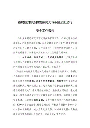 应对寒潮降雪恶劣天气保障道路通行安全工作报告（市局）.docx