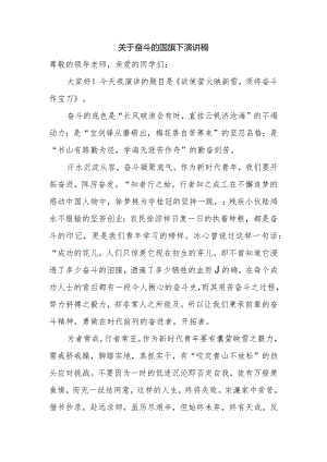 关于奋斗的国旗下演讲稿.docx