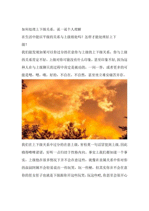 如何处理上下级关系说一说个人理解.docx