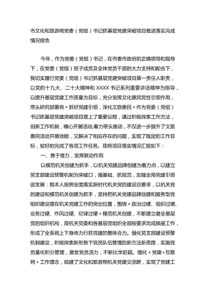 抓基层党建突破项目推进落实完成情况报告.docx