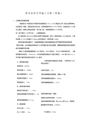 塔吊安拆专项施工方案(两篇）.docx