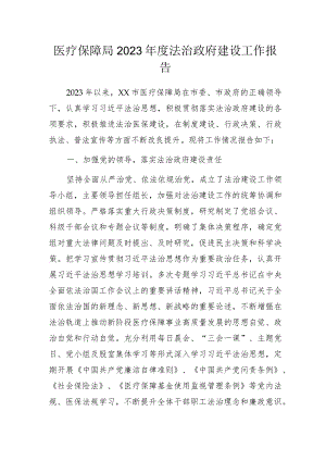 医疗保障局2023年度法治政府建设工作报告.docx