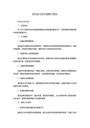 护士长工作计划热门范文.docx