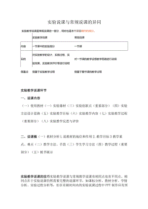 实验说课与常规说课的异同.docx