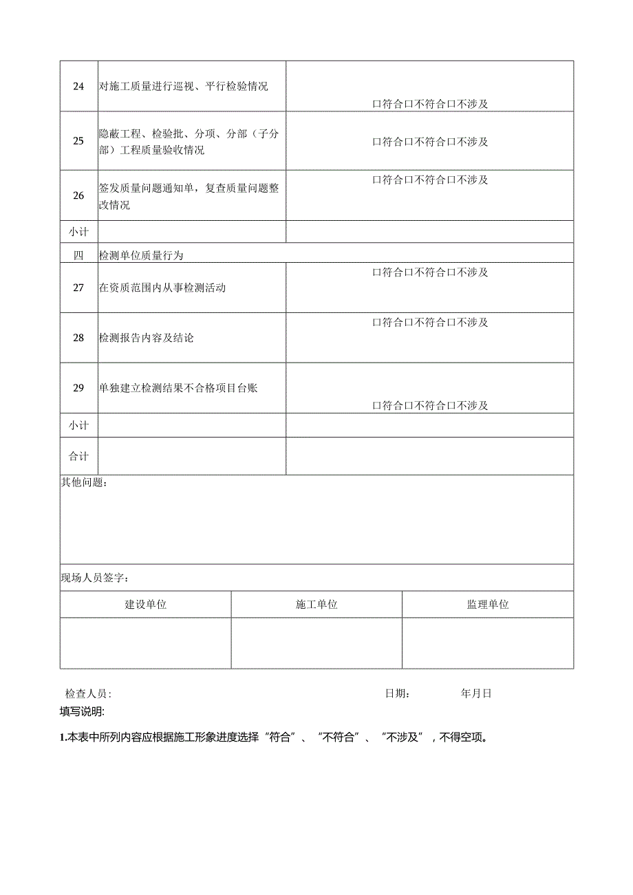 工程建设有关责任主体和机构质量行为检查表.docx_第3页