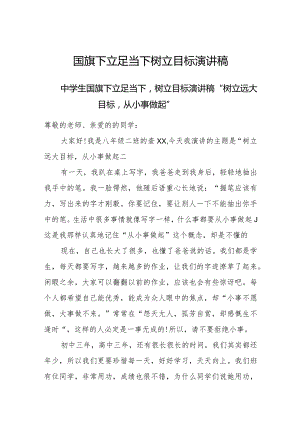 国旗下中学生《立足当下树立目标》演讲稿.docx