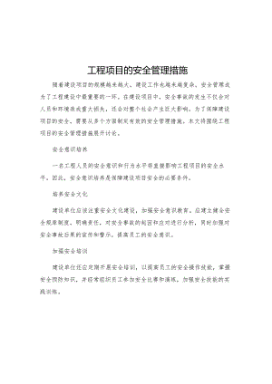 工程项目的安全管理措施.docx
