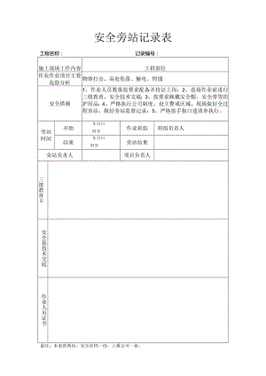 建筑施工安全旁站记录表.docx