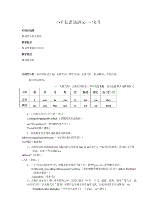 小升初语法专题-代词12页.docx