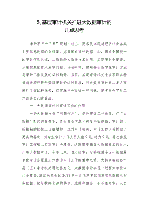 对基层审计机关推进大数据审计的几点思考.docx