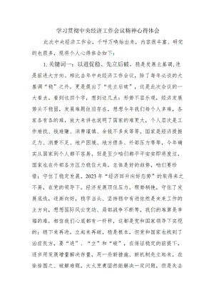 学校教师学习贯彻中央经济工作会议精神心得体会.docx