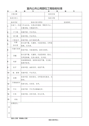室内公共公用部位工程验收标准.docx