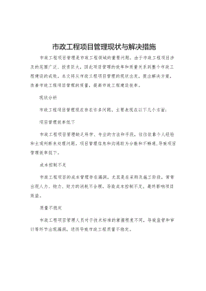市政工程项目管理现状与解决措施.docx