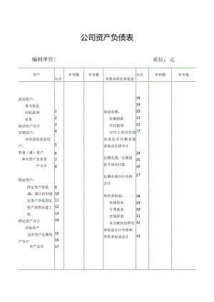 公-司-资-产-负-债-表.docx