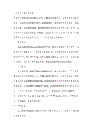 幼儿园公开课活动方案.docx