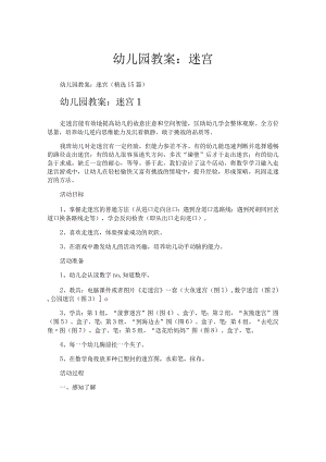 幼儿园教案迷宫.docx