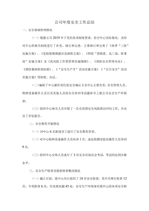 公司年度安全工作总结.docx