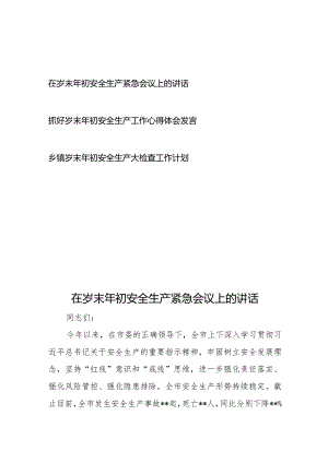 抓好在岁末年初安全生产紧急会议、大检查工作计划心得体会发言3篇.docx